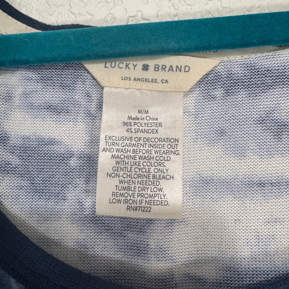 Lucky Brand Tie Dye Tank Top Women M Blue White Sleeveless Casual Summer - Picture 2 of 3